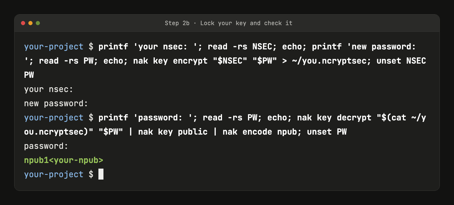 Locking your key and checking it